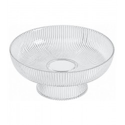 Centro De mesa 30cm com Pé de Vidro Graffiato Transparente